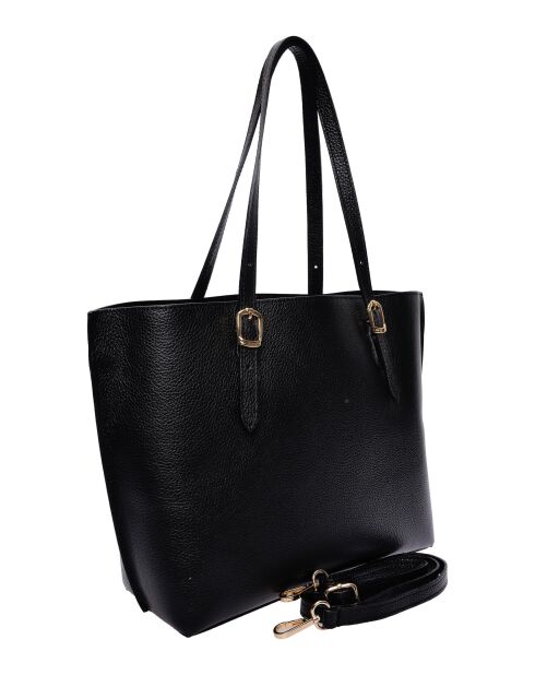 SS26 IR 176 Schultertasche aus schwarzem Leder - 26x29x9,5 cm