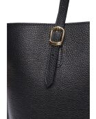 SS26 IR 176 zwarte leren schoudertas - 26x29x9,5 cm