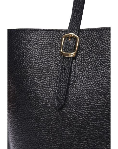 SS26 IR 176 Schultertasche aus schwarzem Leder - 26x29x9,5 cm