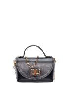 Bandolera SS26 RM 8193 de piel negra - 8,5x15x8 cm
