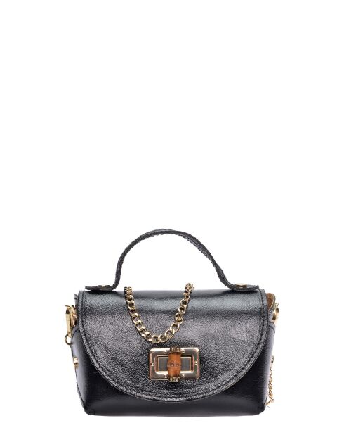 Bandolera SS26 RM 8193 de piel negra - 8,5x15x8 cm