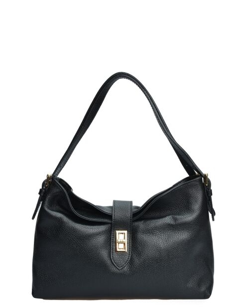 SS26 AL SBV19 Schultertasche aus schwarzem Leder - 24x37x10,5 cm