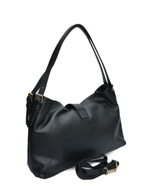 SS26 AL SBV19 Schultertasche aus schwarzem Leder - 24x37x10,5 cm