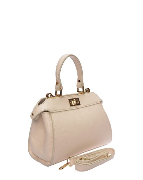 SS26 RM 146 beige Lederhandtasche - 19x20,5x8 cm