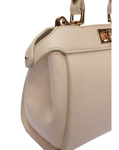 SS26 RM 146 beige Lederhandtasche - 19x20,5x8 cm