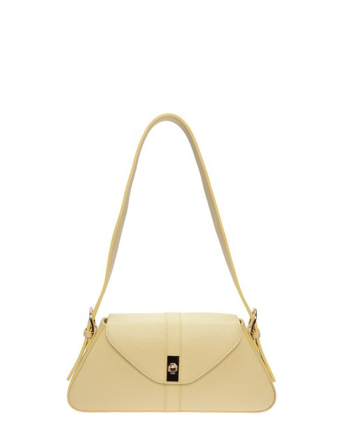 SS26 RM 1009T gele leren schoudertas - 15x34 laag x 24 hoog x 6,5 cm