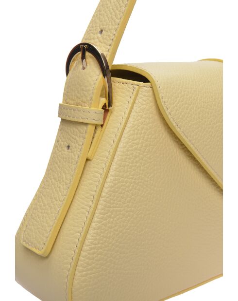 SS26 RM 1009T gele leren schoudertas - 15x34 laag x 24 hoog x 6,5 cm