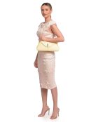 SS26 RM 1009T gele leren schoudertas - 15x34 laag x 24 hoog x 6,5 cm