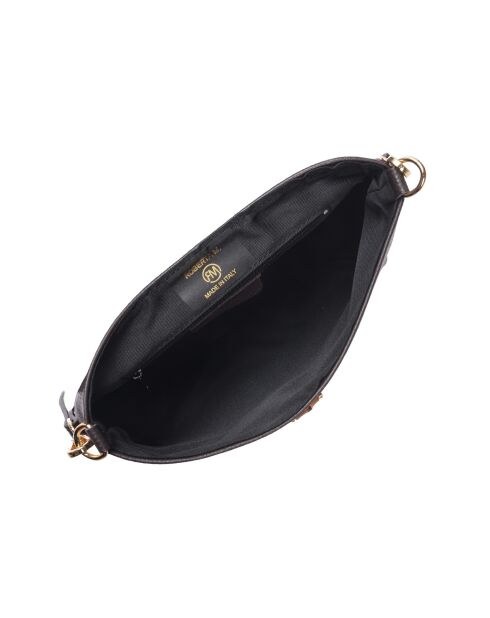 SS26 RM 150T donkerbruine leren schoudertas - 17x24,5x6,5 cm