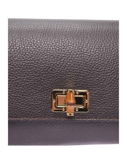 SS26 RM 150T donkerbruine leren schoudertas - 17x24,5x6,5 cm