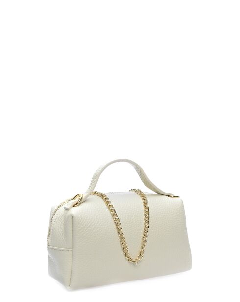 Bandolera SS26 IR 185T de piel beige - 12,5x17x6,5 cm