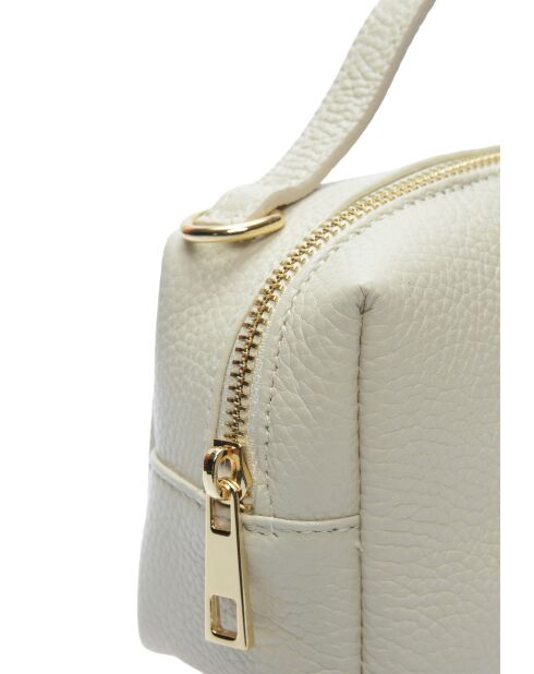 Bandolera SS26 IR 185T de piel beige - 12,5x17x6,5 cm