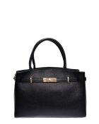 SS26 IR 181T Tragetasche aus schwarzem Leder, 22,5 x 31 x 9 cm