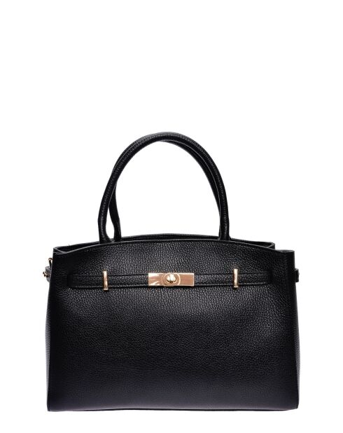 SS26 IR 181T Tragetasche aus schwarzem Leder, 22,5 x 31 x 9 cm