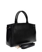 SS26 IR 181T Tragetasche aus schwarzem Leder, 22,5 x 31 x 9 cm