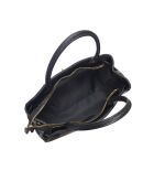 SS26 IR 181T Tragetasche aus schwarzem Leder, 22,5 x 31 x 9 cm