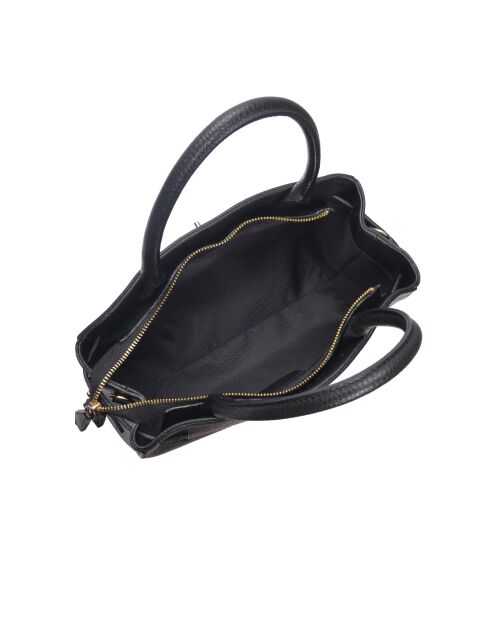 SS26 IR 181T Tragetasche aus schwarzem Leder, 22,5 x 31 x 9 cm