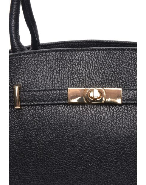 SS26 IR 181T Tragetasche aus schwarzem Leder, 22,5 x 31 x 9 cm