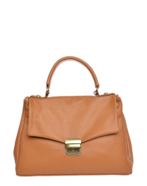 SS26 IR 1982T Handtasche aus cognacfarbenem Leder - 21x28,5x11,5 cm