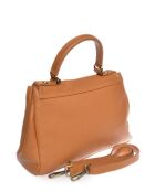 SS26 IR 1982T Handtasche aus cognacfarbenem Leder - 21x28,5x11,5 cm