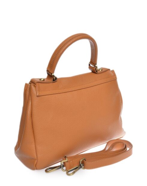 SS26 IR 1982T Handtasche aus cognacfarbenem Leder - 21x28,5x11,5 cm