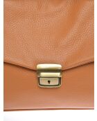 SS26 IR 1982T Handtasche aus cognacfarbenem Leder - 21x28,5x11,5 cm