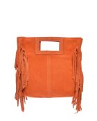 SS26 AL 8197T Tragetasche aus orangefarbenem Leder, 20 x 21 cm