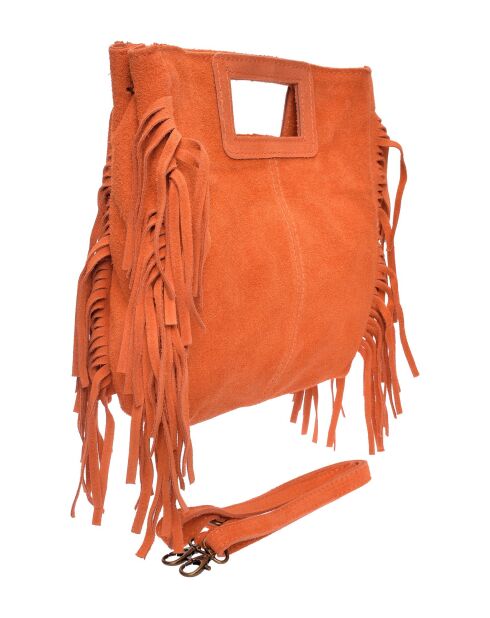 SS26 AL 8197T Tragetasche aus orangefarbenem Leder, 20 x 21 cm