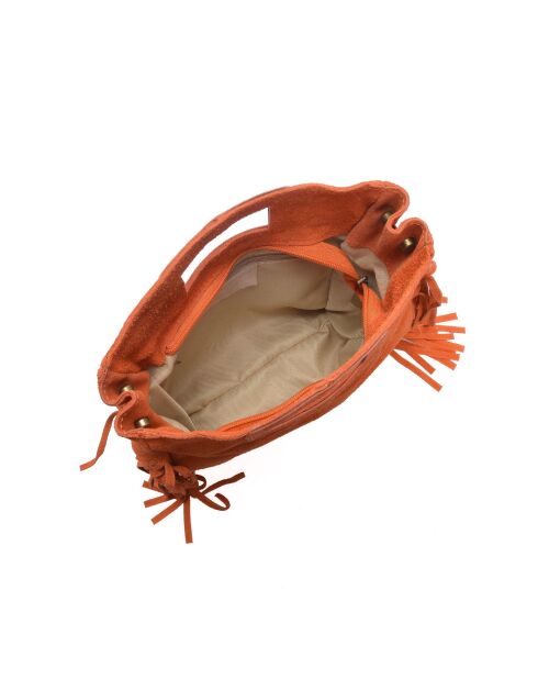 SS26 AL 8197T Tragetasche aus orangefarbenem Leder, 20 x 21 cm