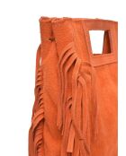 SS26 AL 8197T Tragetasche aus orangefarbenem Leder, 20 x 21 cm