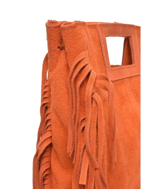 SS26 AL 8197T Tragetasche aus orangefarbenem Leder, 20 x 21 cm