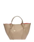 SS26 IR 1975T taupe leren handtas - 24x38x13,5 cm