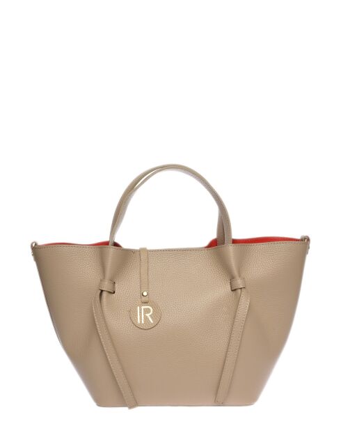 SS26 IR 1975T Handtasche aus taupefarbenem Leder - 24x38x13,5 cm