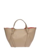 SS26 IR 1975T taupe leren handtas - 24x38x13,5 cm
