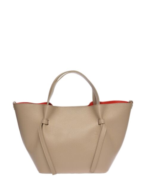 SS26 IR 1975T Handtasche aus taupefarbenem Leder - 24x38x13,5 cm