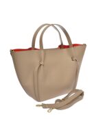 SS26 IR 1975T taupe leren handtas - 24x38x13,5 cm
