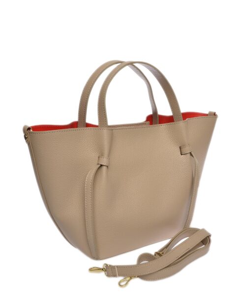 SS26 IR 1975T Handtasche aus taupefarbenem Leder - 24x38x13,5 cm