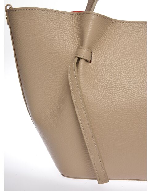 SS26 IR 1975T Handtasche aus taupefarbenem Leder - 24x38x13,5 cm