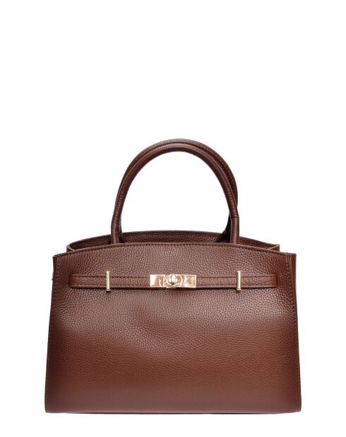 SS26 IR 181T bruine leren draagtas - 22,5x31x9 cm