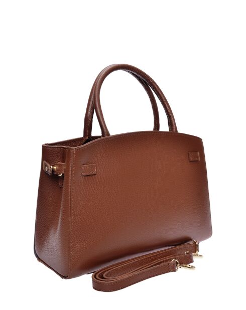 SS26 IR 181T bruine leren draagtas - 22,5x31x9 cm