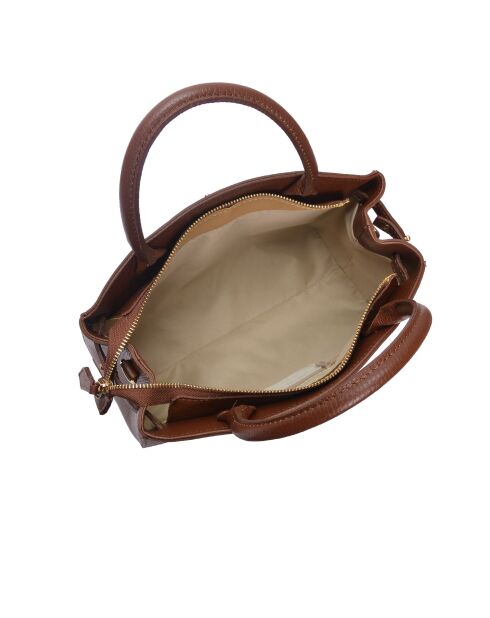 SS26 IR 181T bruine leren draagtas - 22,5x31x9 cm