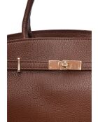 SS26 IR 181T bruine leren draagtas - 22,5x31x9 cm