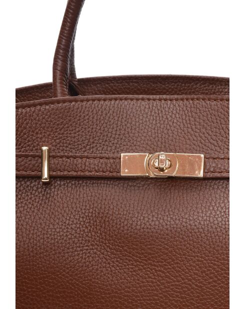 SS26 IR 181T bruine leren draagtas - 22,5x31x9 cm