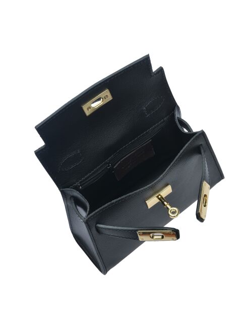 SS26 IR 482 Schultertasche aus schwarzem Leder - 13x20x7 cm