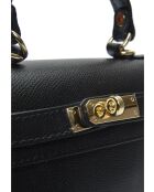 SS26 IR 482 Schultertasche aus schwarzem Leder - 13x20x7 cm