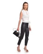 SS26 IR 482 Schultertasche aus schwarzem Leder - 13x20x7 cm