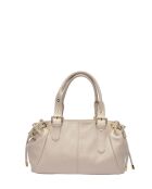 SS26 AL 170T beige leren schoudertas - 21x34x9 cm