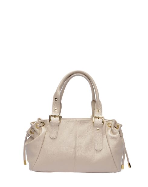 SS26 AL 170T beige leren schoudertas - 21x34x9 cm
