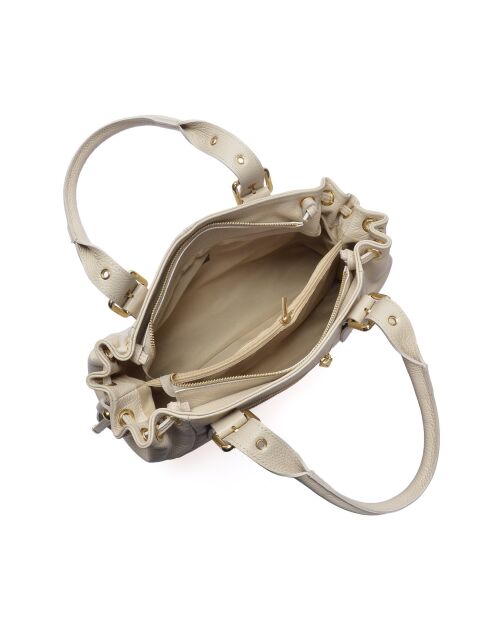 SS26 AL 170T beige leren schoudertas - 21x34x9 cm