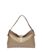 SS26 AL SBV 19 taupe leren schoudertas - 24x37x10,5 cm